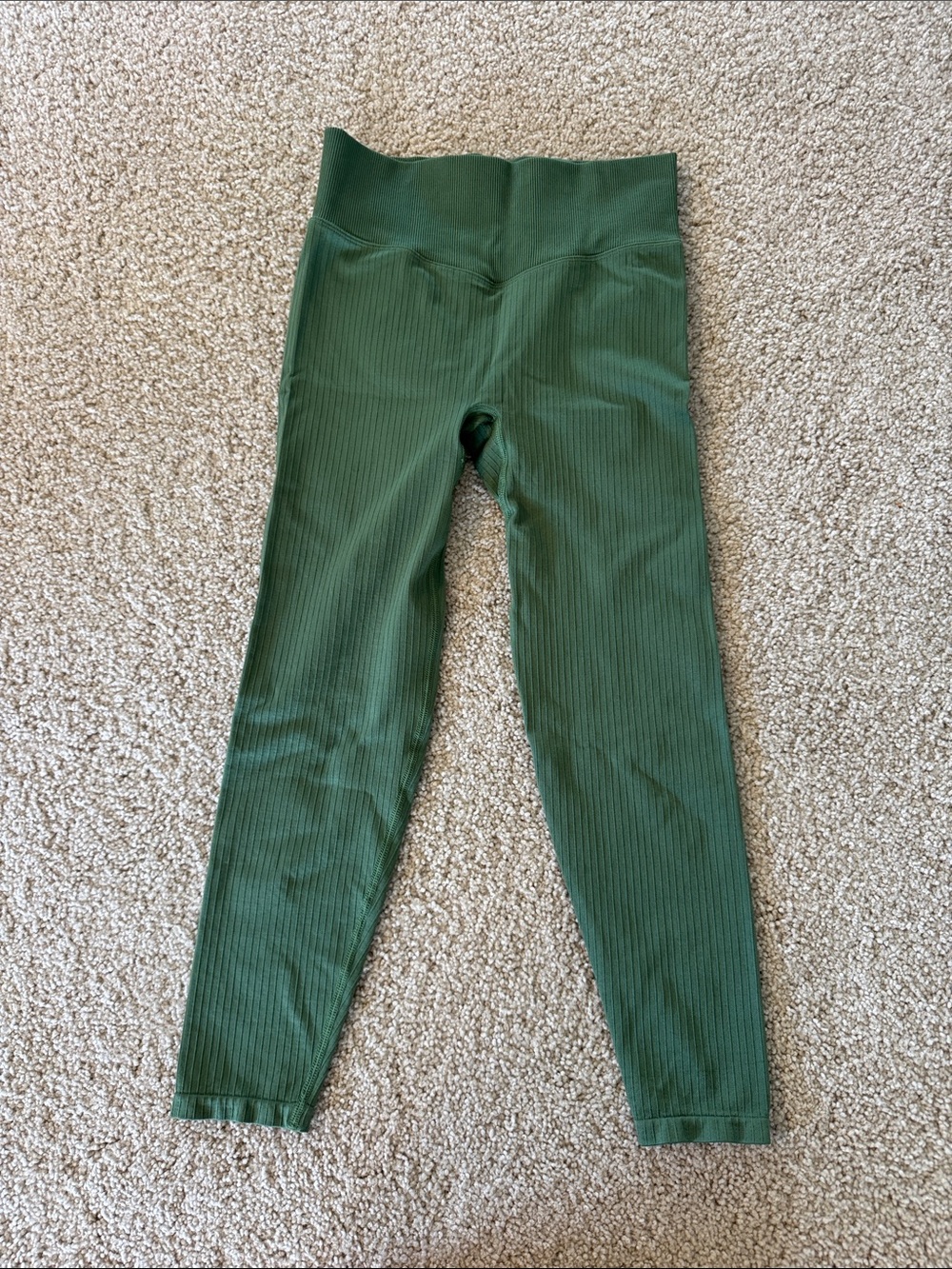 PINK Active High-Waist Ribbed Leggings - Green